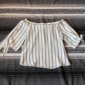 Over the shoulder striped blouse